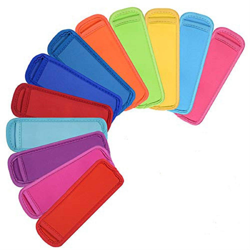 Valyria 12 Pack Ice Pop Sleeves Popsicle Holders Bags Freeze Pop Holders, Neoprene Fabric, 12 Colors - Image 1